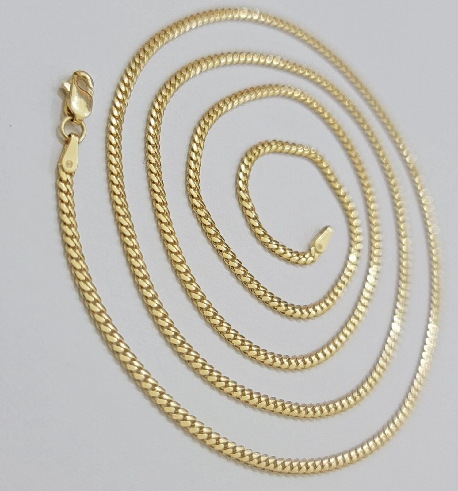 Solid 18k Yellow Gold Necklace Chain Miami Cuban Link 2mm 18"-24 Inch Real 18kt - Image 13