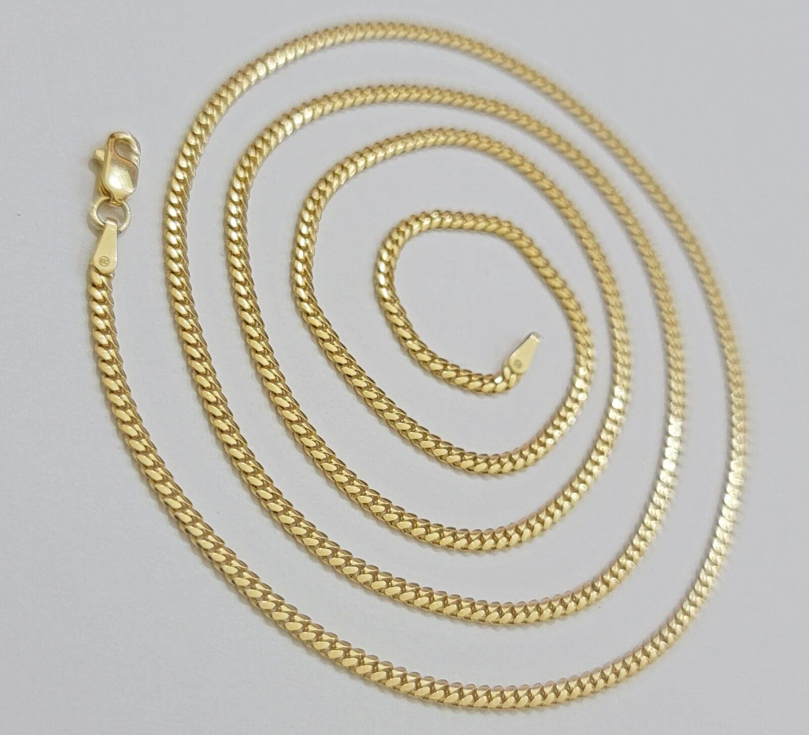 Solid 18k Yellow Gold Necklace Chain Miami Cuban Link 2mm 18"-24 Inch Real 18kt - Image 7