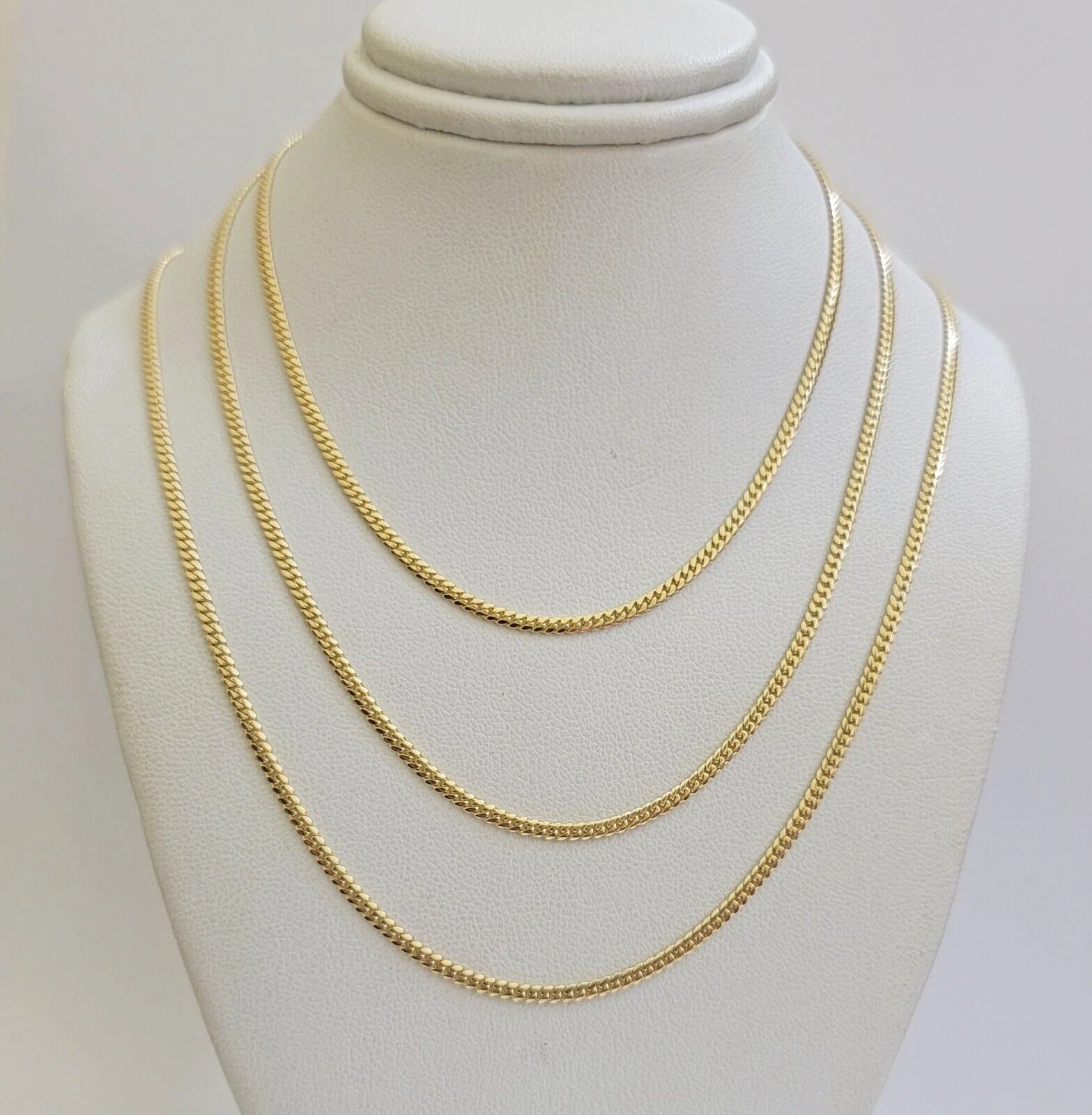 Solid 18k Yellow Gold Necklace Chain Miami Cuban Link 2mm 18"-24 Inch Real 18kt - Image 9