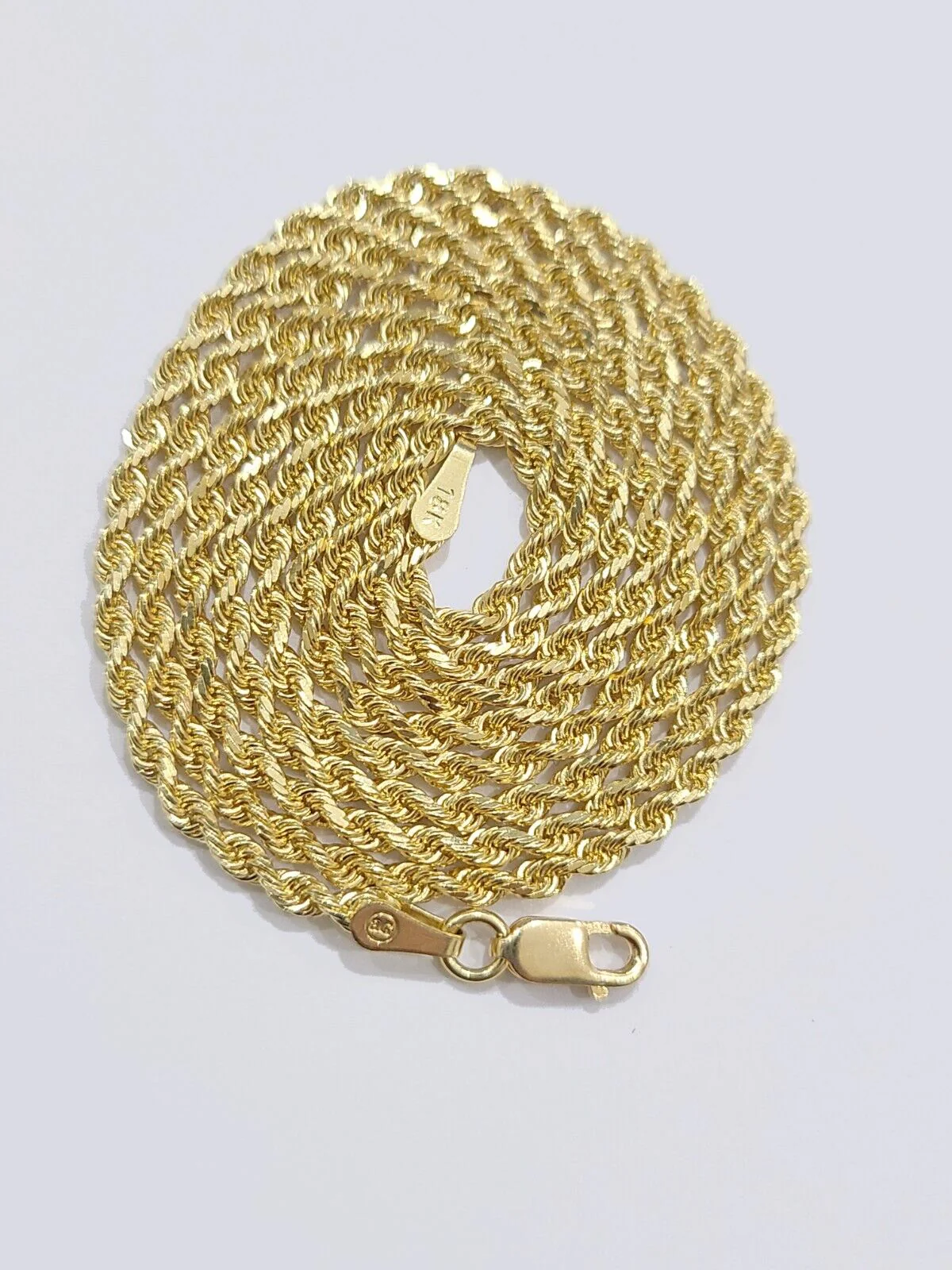 Solid 18k Yellow Gold Necklace Rope Chain 2mm 24'' Inch Real 18kt Men Women - Image 5