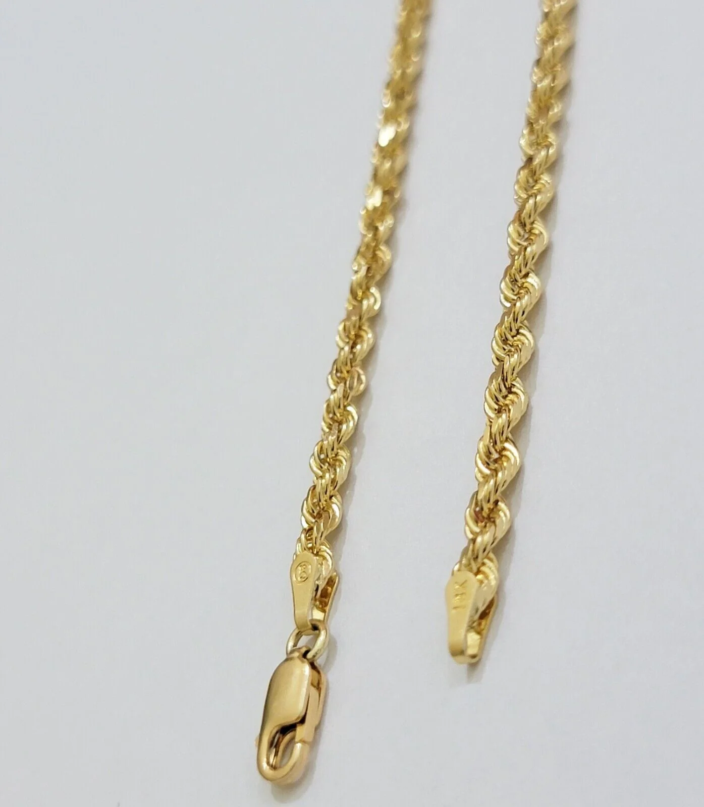 Solid 18k Yellow Gold Necklace Rope Chain 3mm 24'' Inch Real 18kt Men Women SALE - Image 12