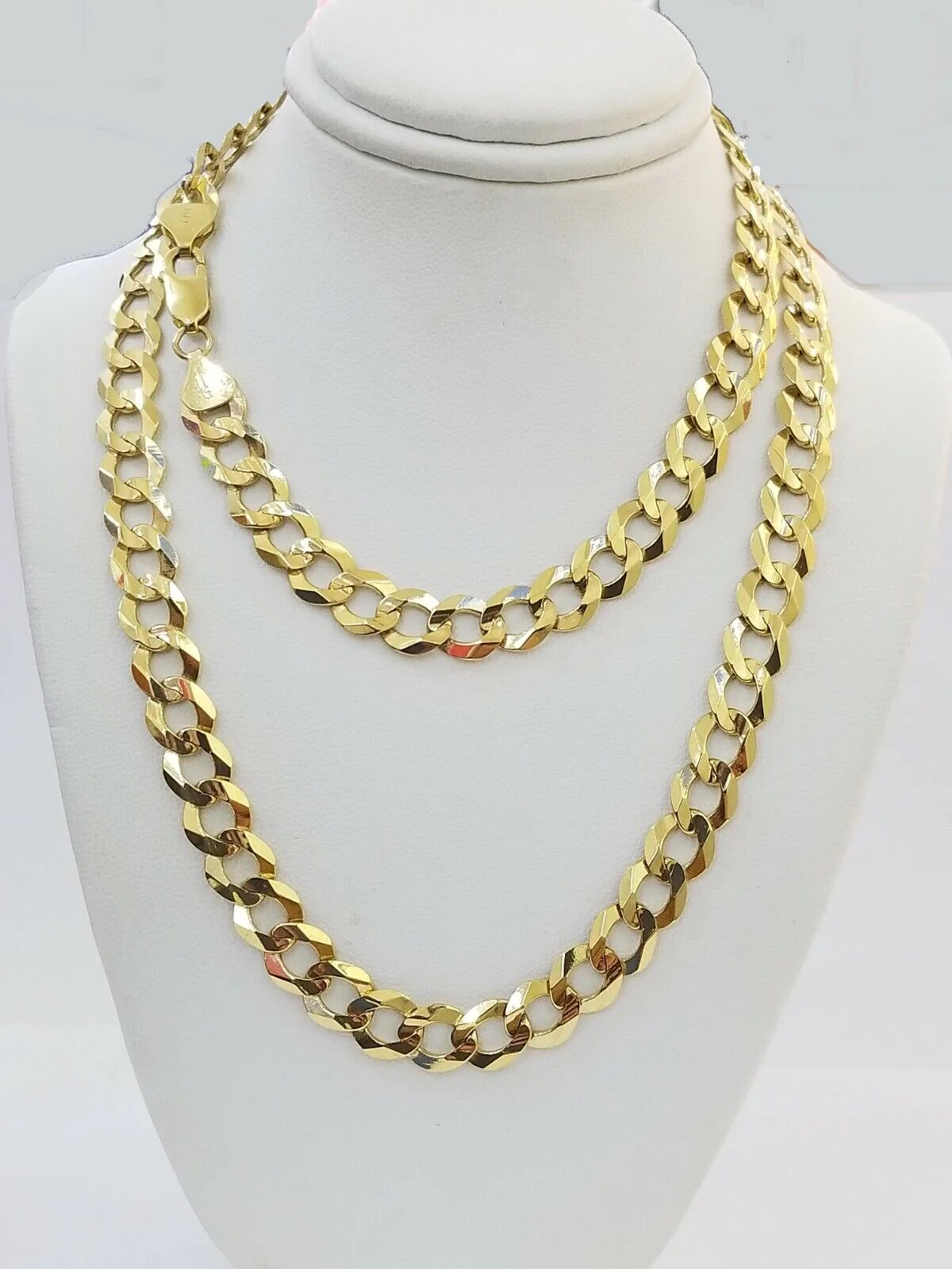 Solid 14k Gold Cuban curb Link chain 9mm Necklace 22 Inch Real 14kt Yellow Gold - Image 3