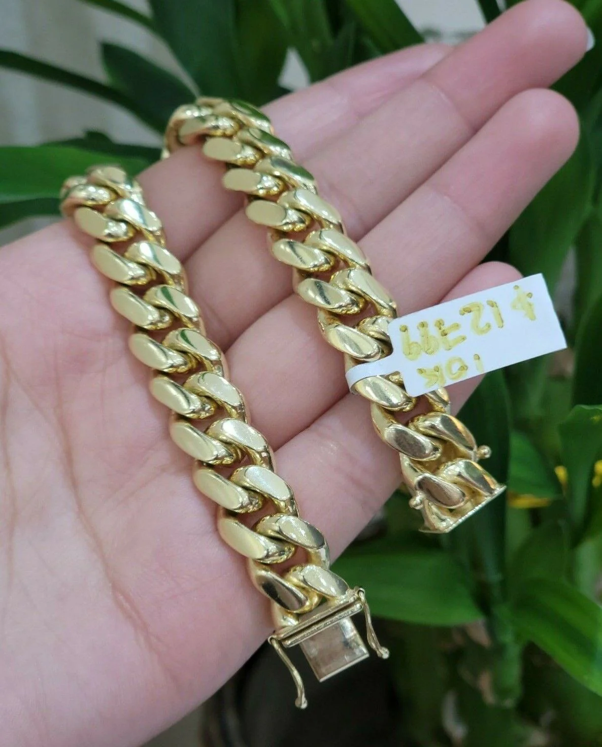 Solid Gold Cuban Link Bracelet 10mm 8.5" 10k Yellow Gold Miami Cuban Box Lc REAL - Image 4