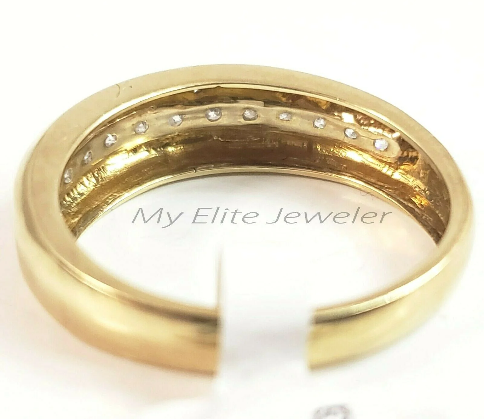SOLID Gold Mens Diamond Ring Band 10k Yellow Gold Engagement Wedding Anniversary Ring Sizes 6,7,8,9,10,11 & 12 - Image 3