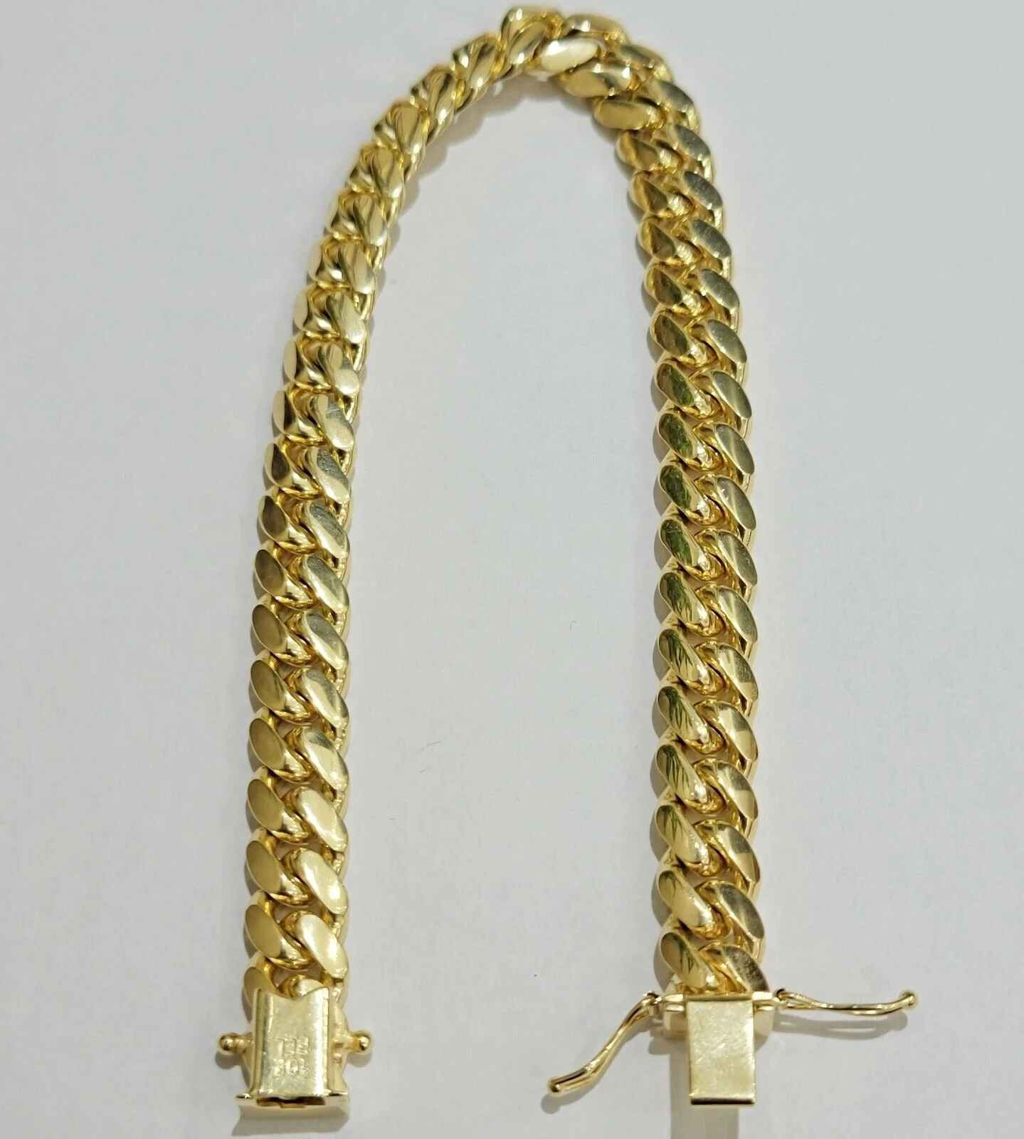 Solid Gold Miami Cuban Link Bracelet 8mm 8" REAL 10k Yellow Gold Box Lock 10kt - Image 3