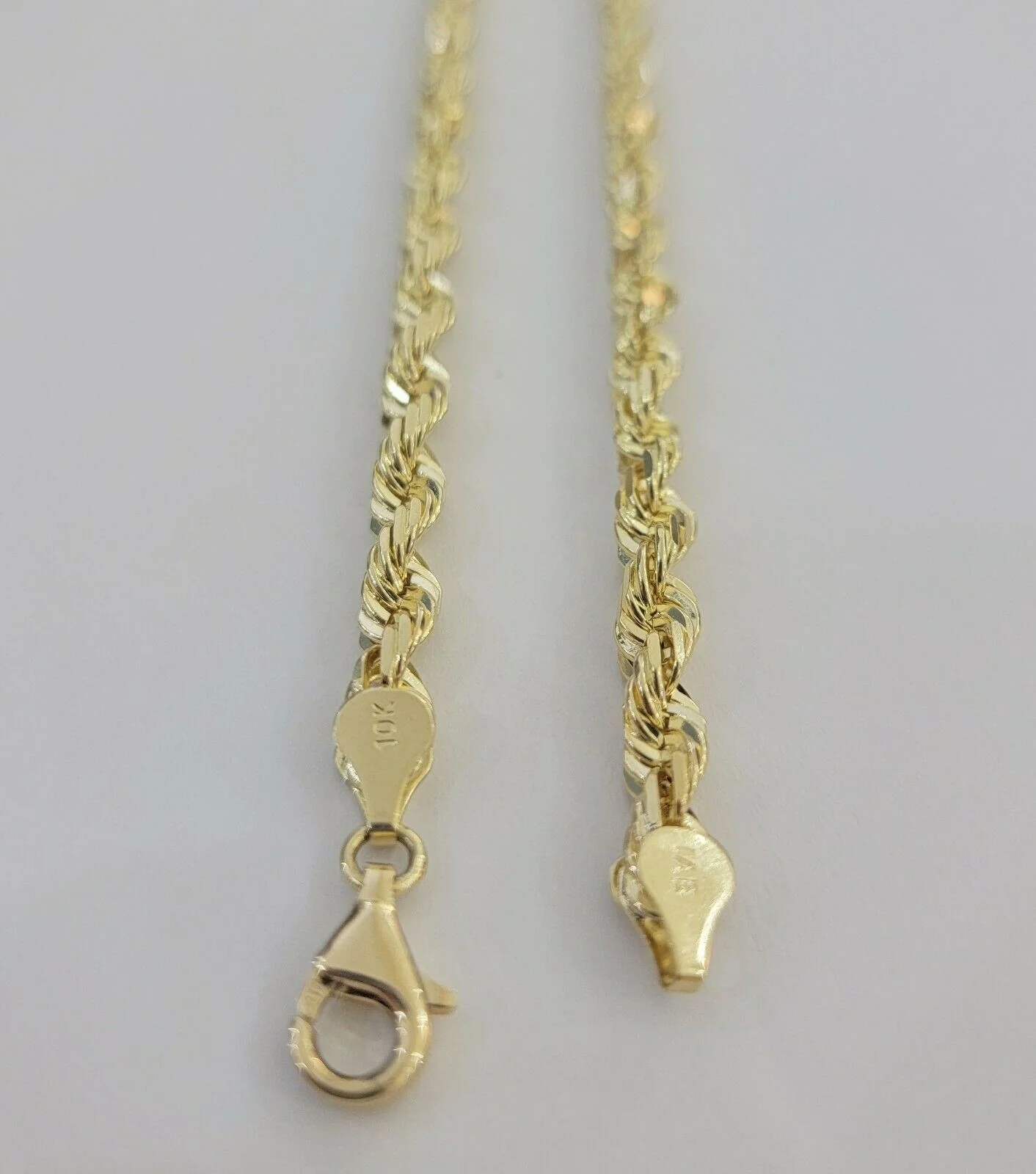 Solid Gold Rope Chain 10k Yellow Gold Necklace 24" 5mm Diamond Cut,Lobster, REAL - Image 6