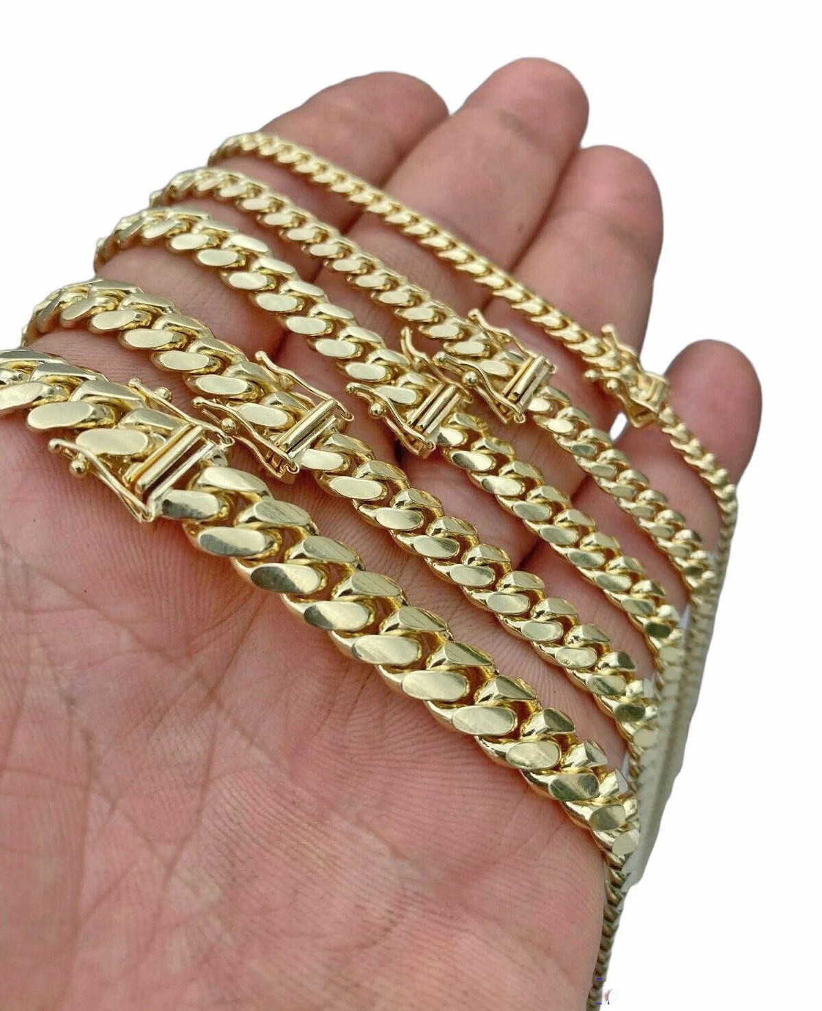 Solid Real 14k Gold Miami Cuban Link Chain Necklace 6mm 7mm 20" 22" 24" 14kt Men - Image 3