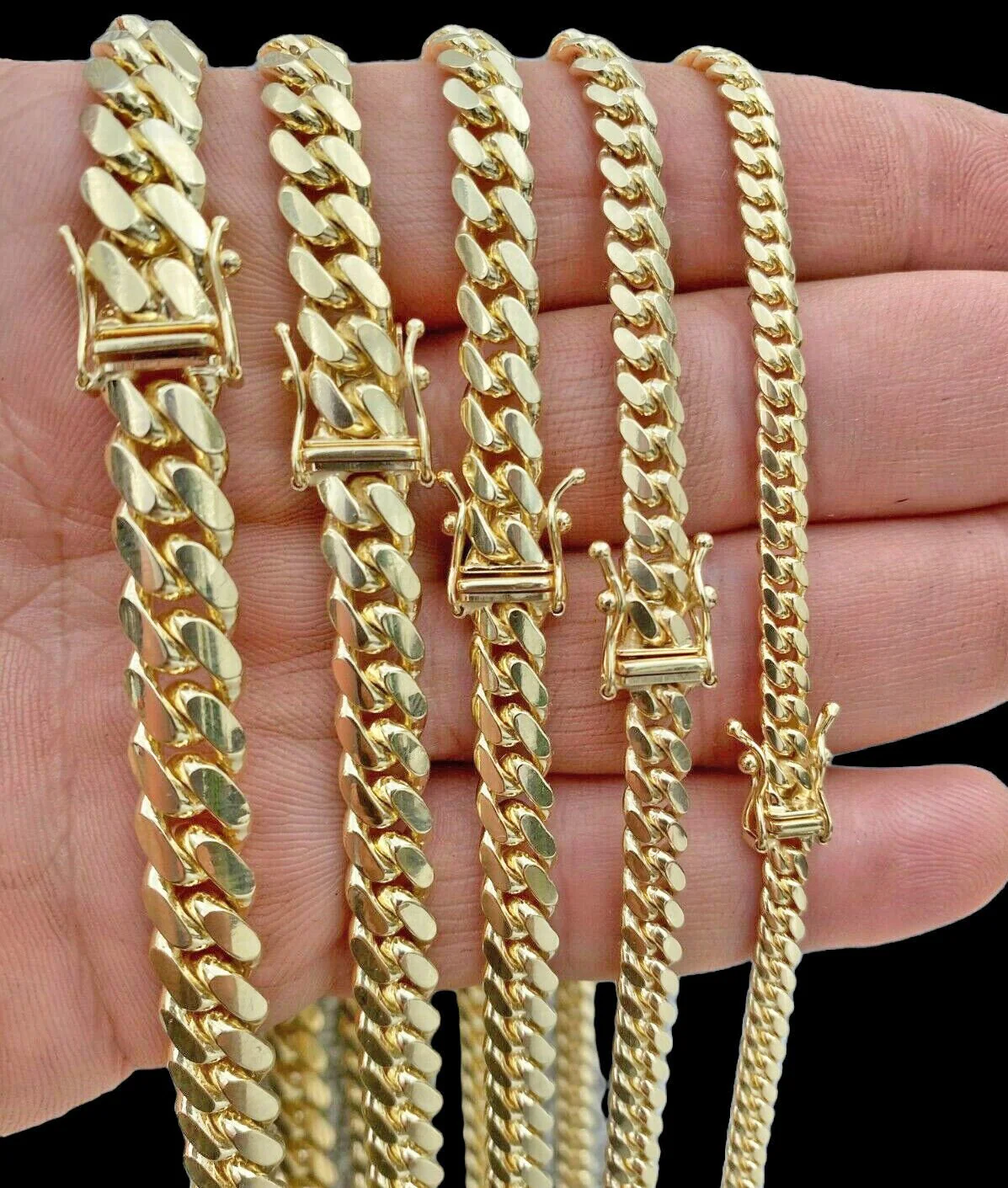 Solid Real 14k Gold Miami Cuban Link Chain Necklace 6mm 7mm 20" 22" 24" 14kt Men - Image 6