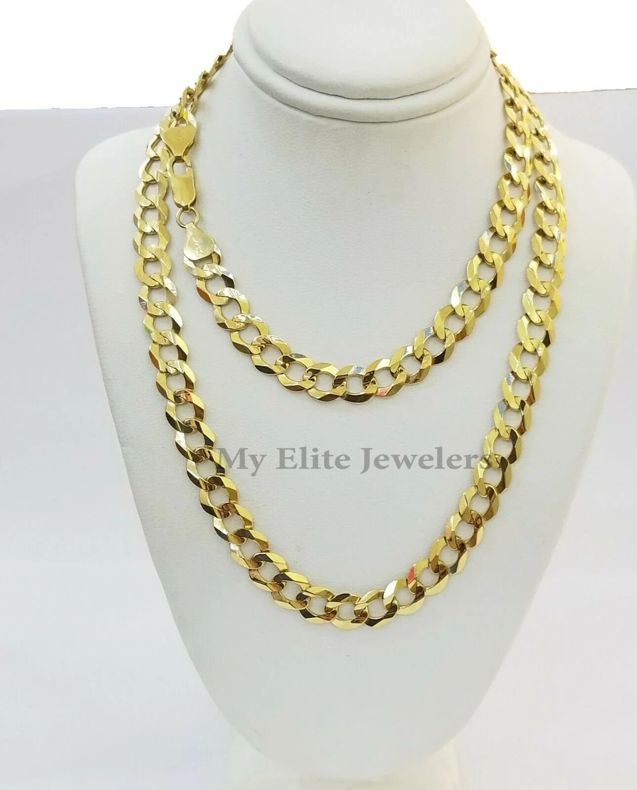 Solid Real 14k Yellow Gold Cuban Link Chain 9mm 20"- 30" 14kt Mens Curb Necklace - Image 2