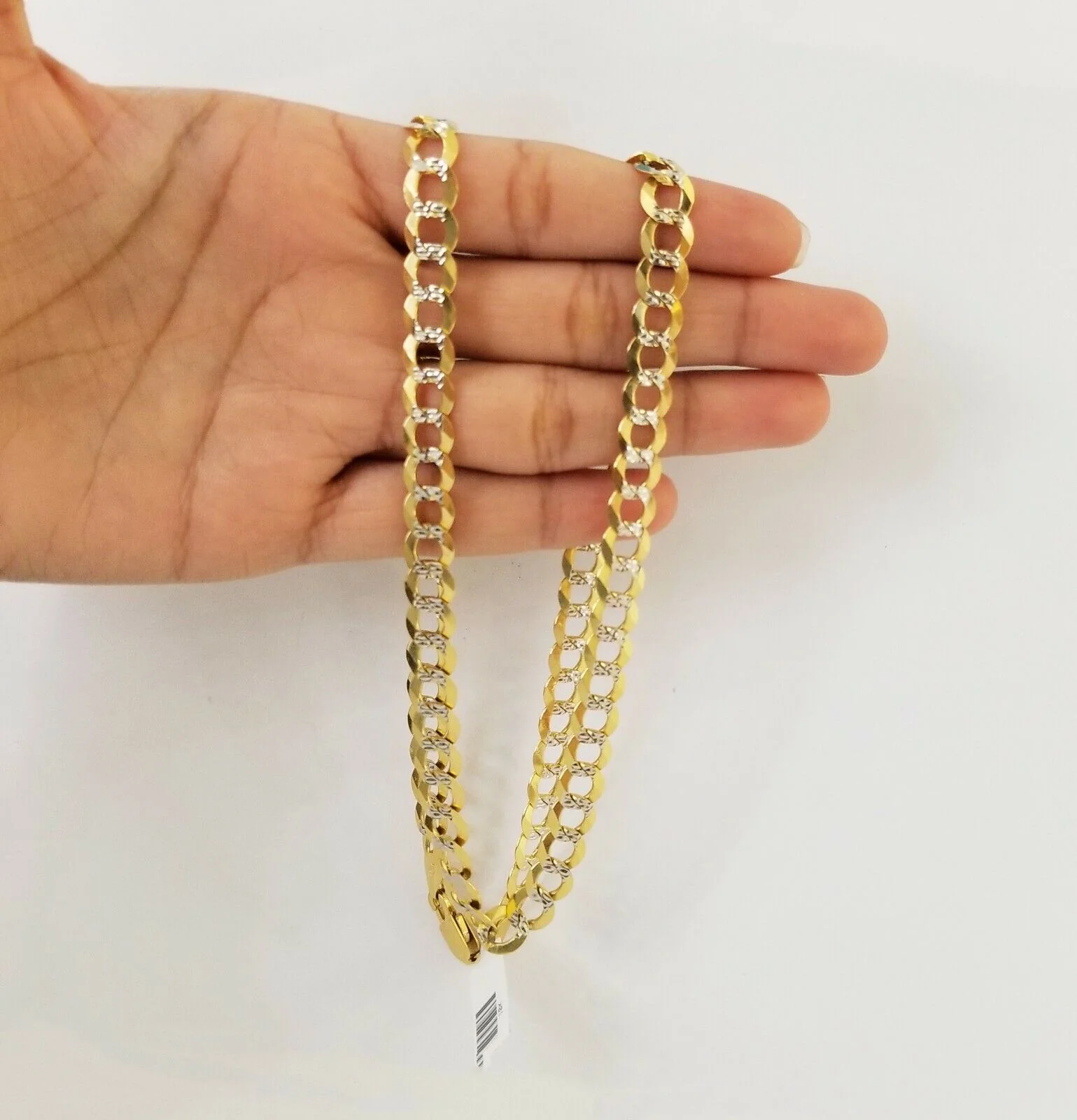 Solid REAL Yellow Gold 10k Cuban Curb Link necklace 8mm gold chain w diamond cut - Image 11