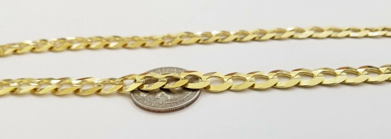 Solid REAL Yellow Gold 14k Gold Cuban Curb Link Chain 24 inch Necklace 10mm - Image 2